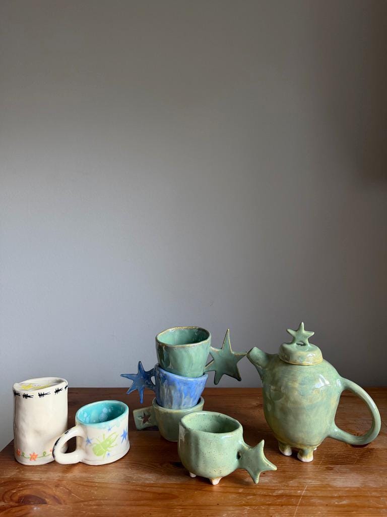 ⊹₊⟡⋆ ceramic star shaped teapot ⊹₊⟡⋆