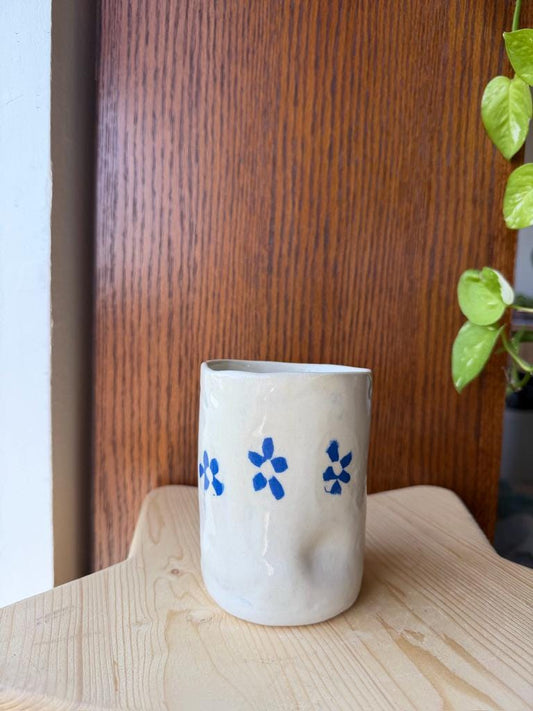 ⊹₊⟡⋆ flower pattern nerikomi style cups ~ inlaid clay ⊹₊⟡⋆