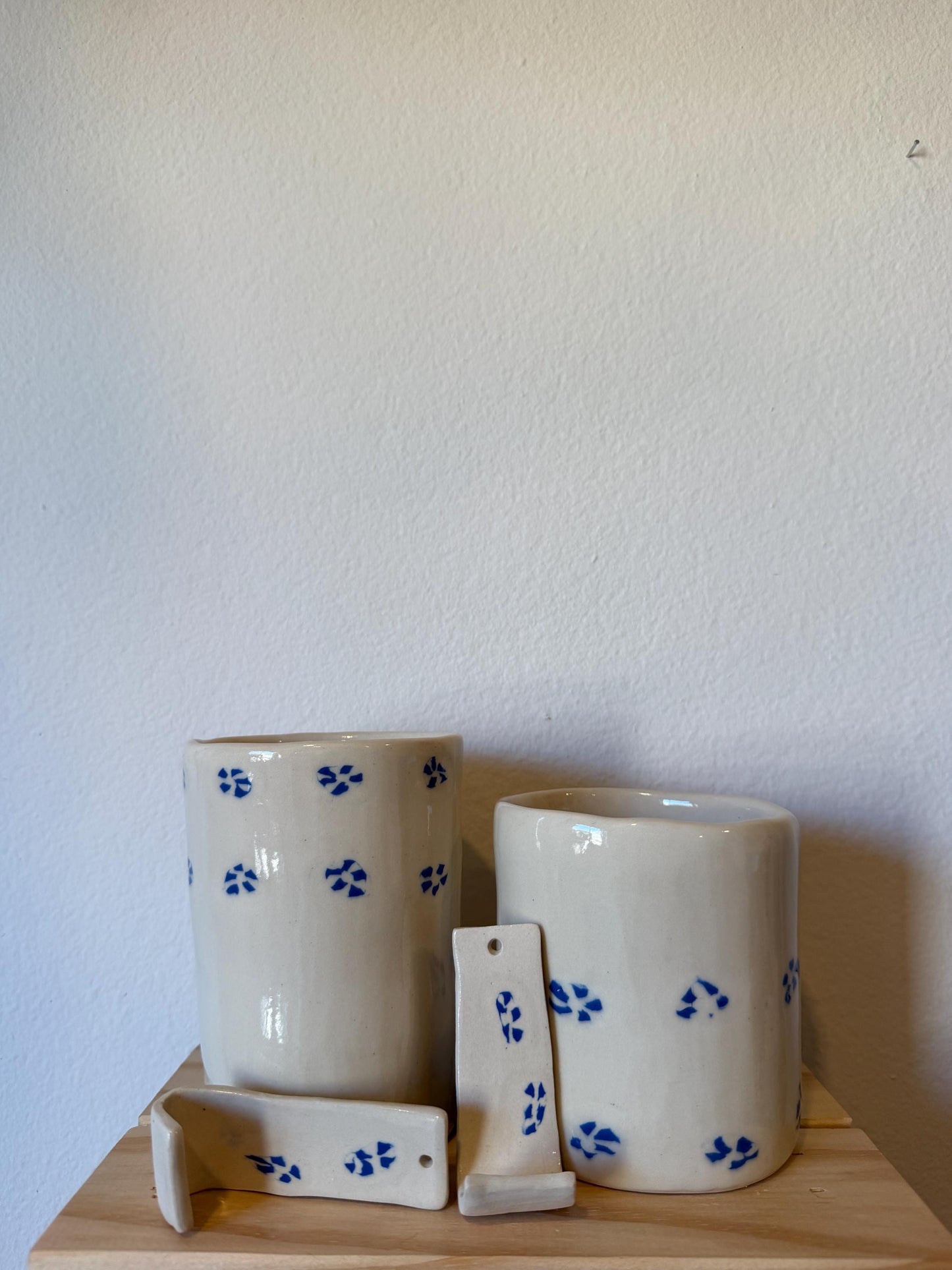⊹₊⟡⋆ flower pattern nerikomi style cups ~ inlaid clay ⊹₊⟡⋆