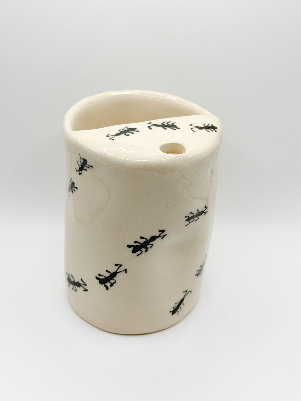⊹₊⟡⋆handmade floral and bug ceramic tumbler / to go cup ~~~⊹₊⟡⋆