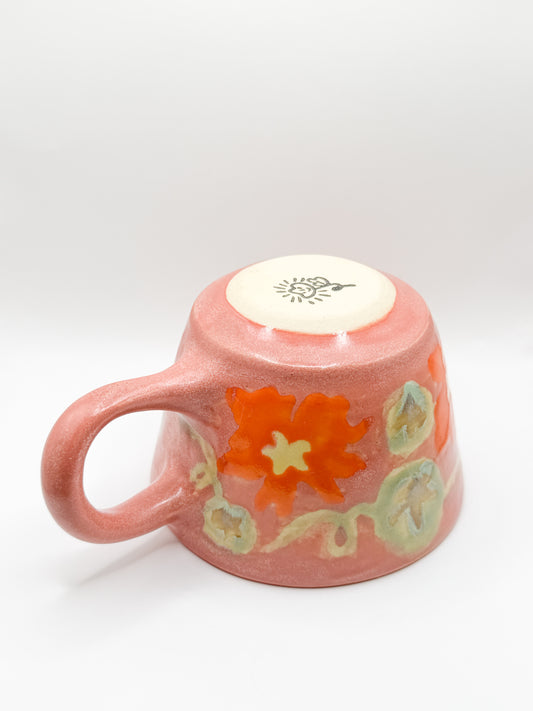 ⊹₊⟡⋆~ nasturtium mug in rose ~⊹₊⟡⋆