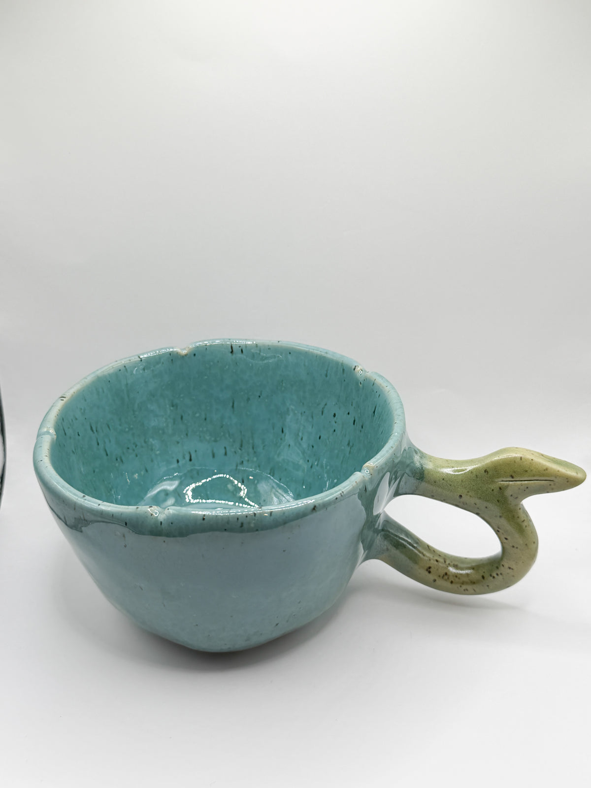 ⊹₊⟡⋆ robin's egg ~ ceramic flower shaped coffee mug/tea cup ~ ⊹₊⟡⋆