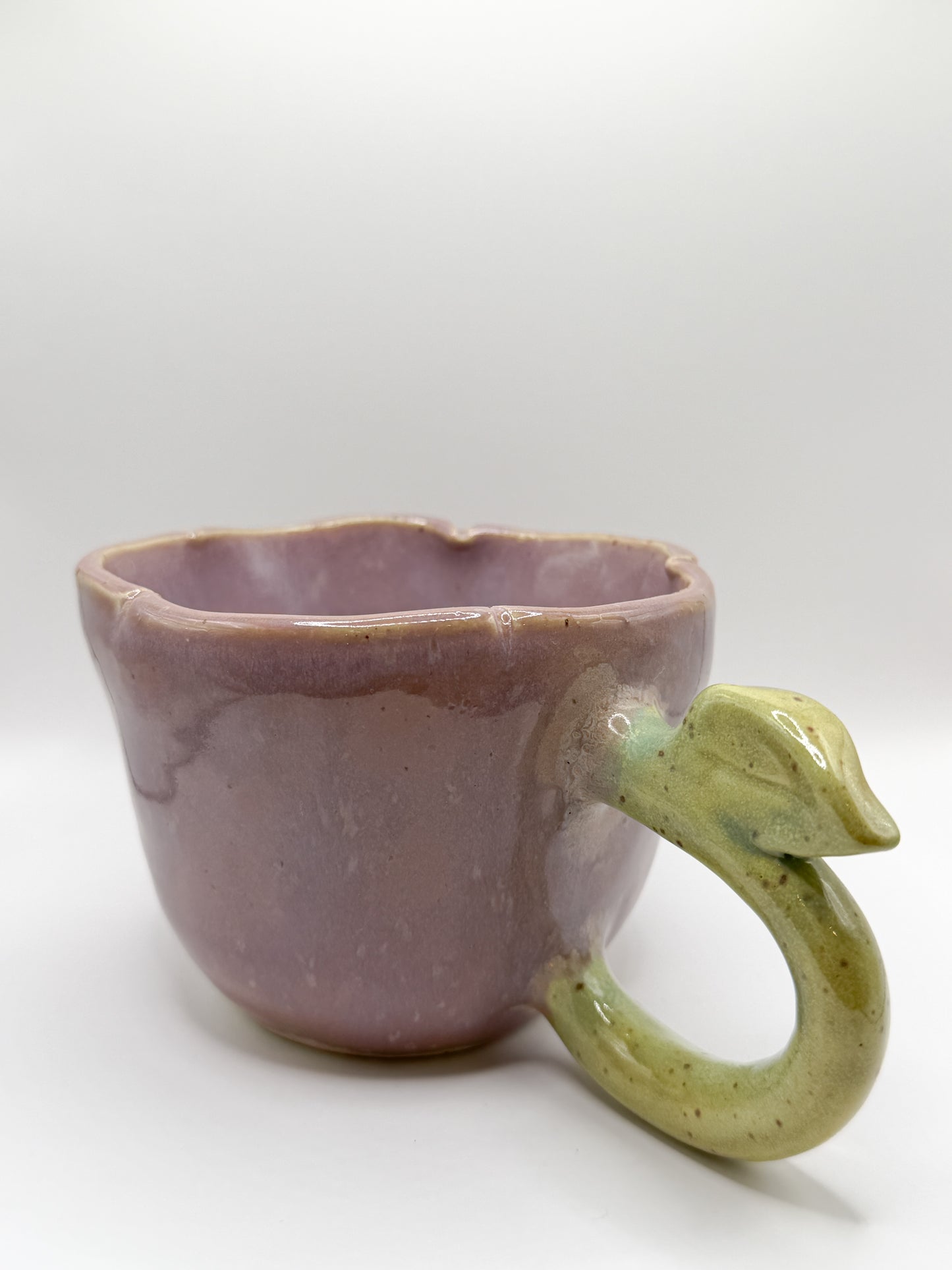 ⊹₊⟡⋆ lavender mist ~ ceramic flower shaped coffee mug/tea cup ~ ⊹₊⟡⋆