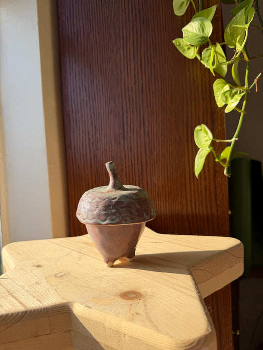 ⊹₊⟡⋆ acorn shaped ~ jar/ trinket dish / jewelry dish / stash jar / salt well ! ⊹₊⟡⋆