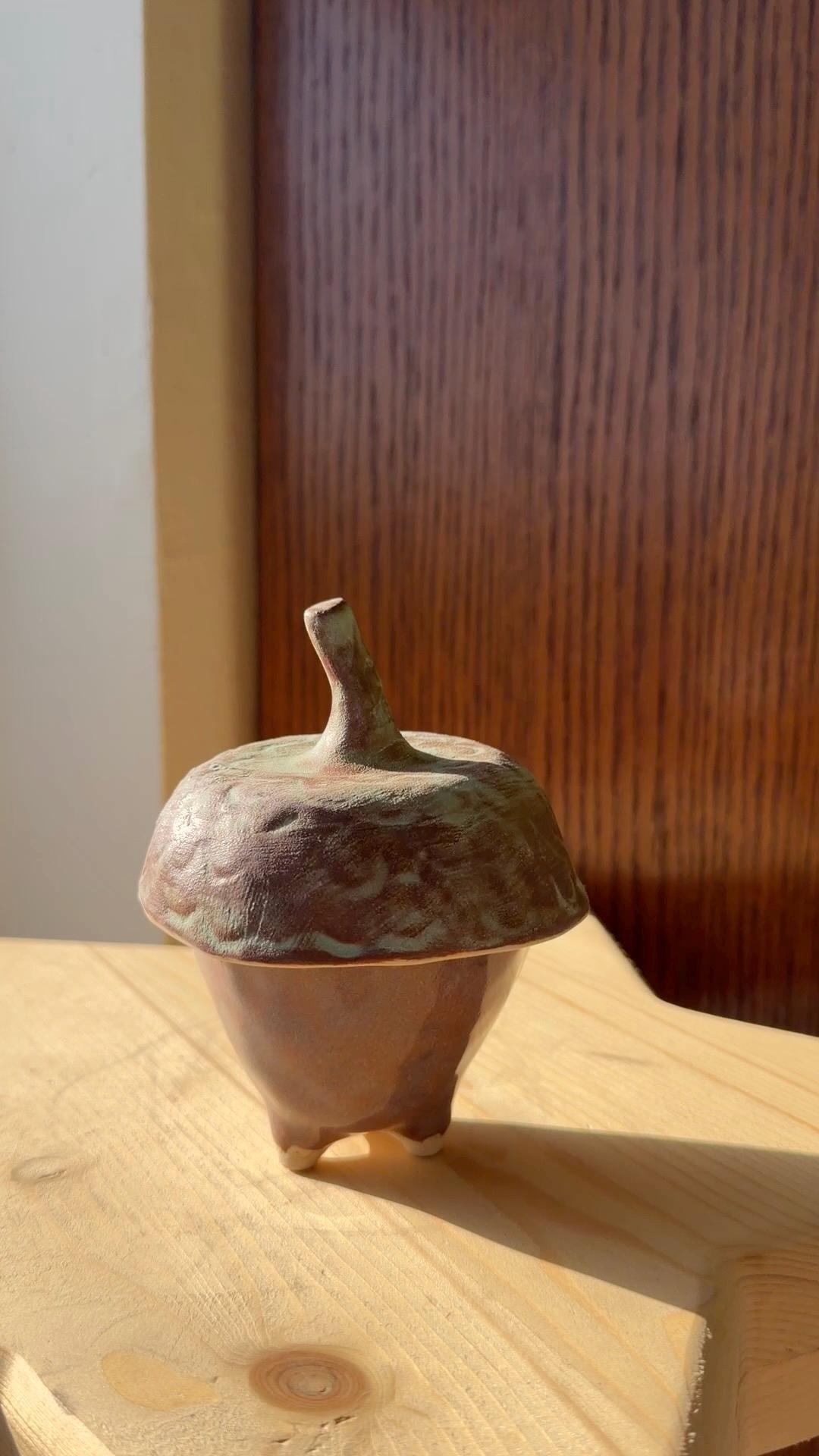 ⊹₊⟡⋆ acorn shaped ~ jar/ trinket dish / jewelry dish / stash jar / salt well ! ⊹₊⟡⋆