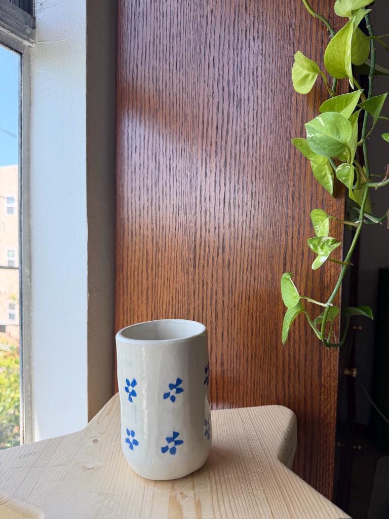 ⊹₊⟡⋆ flower pattern nerikomi style cups ~ inlaid clay ⊹₊⟡⋆
