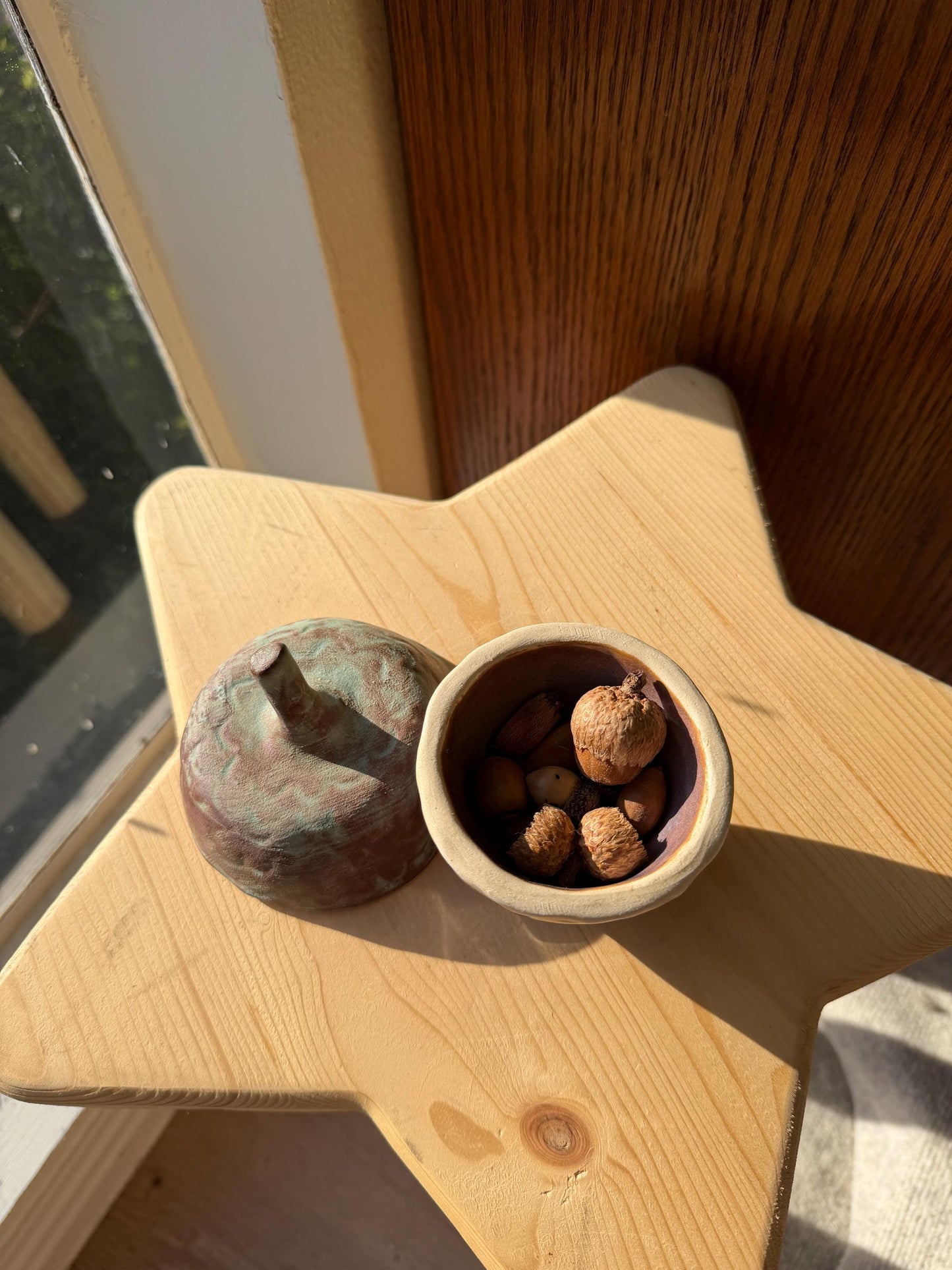 ⊹₊⟡⋆ acorn shaped ~ jar/ trinket dish / jewelry dish / stash jar / salt well ! ⊹₊⟡⋆